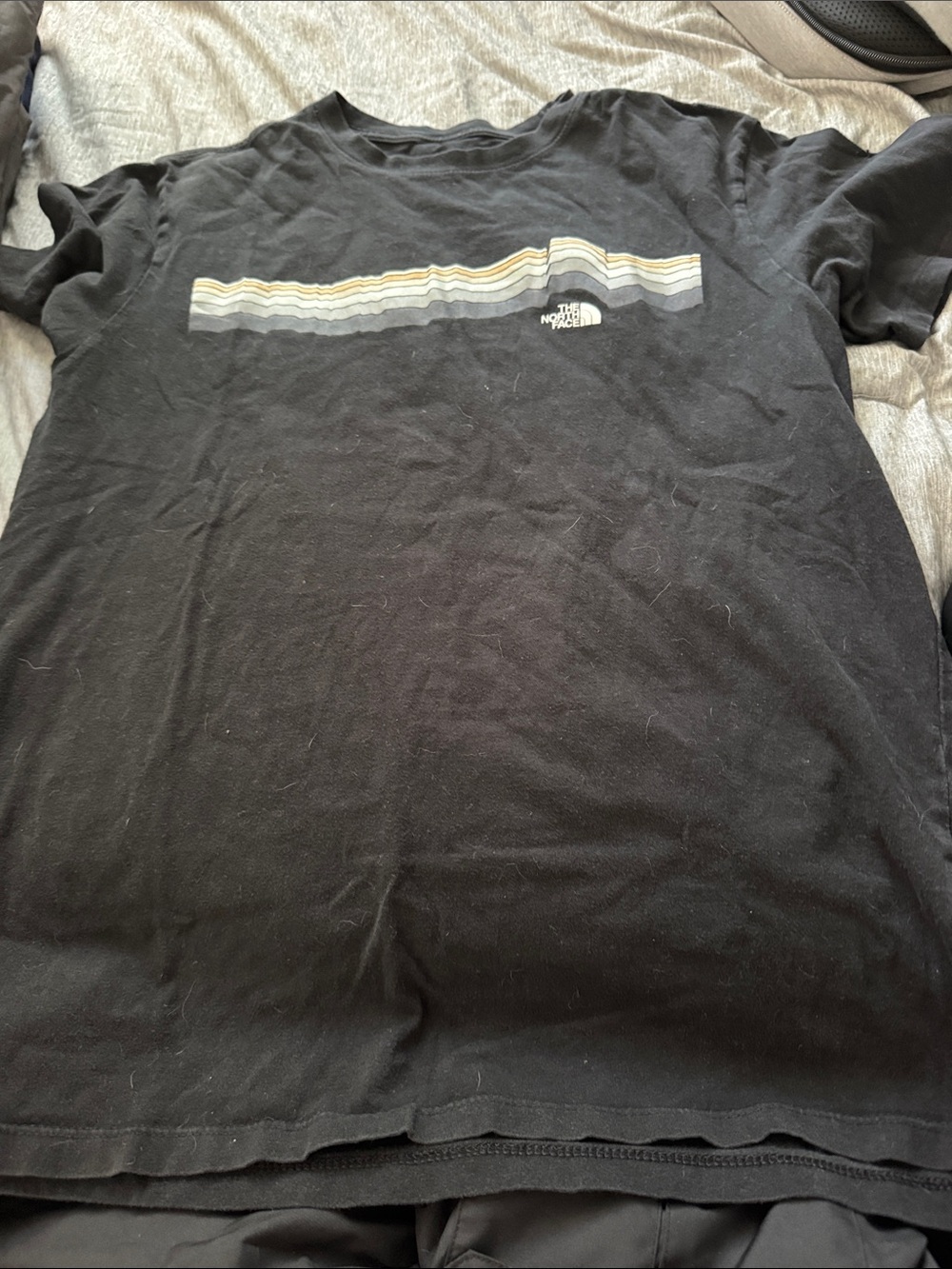 The North Face Black Short-Sleeve Stripe Graphic Tee
